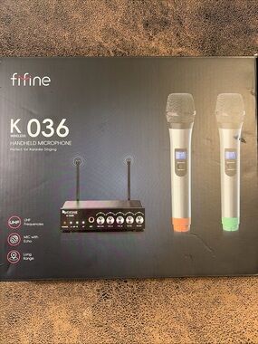 FIFINE K036 Dual Wireless Condenser Microphone System - Black/Silver